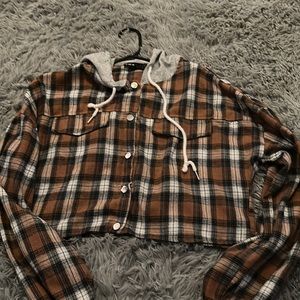 Flannel Crop with hood